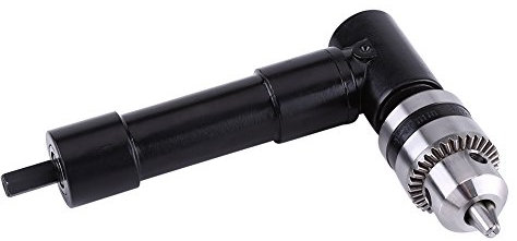 Rechter Winkel Bohrfutter Adapter，Jectse 90-Grad-Winkel 8mm Sechskantschaft Power Elektrische Bohrmaschine Kopf Winkelbohr-Vorsatz mit Schnellspann-Bohrfutter