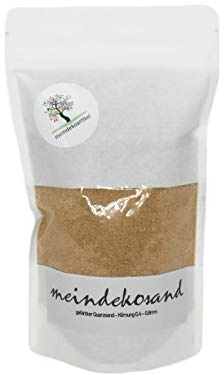 Farbsand zum Dekorieren und Gestalten - Quarzsand gefärbt 0,4-0,8mm – Dekosand (SAHARA - Gelbbraun, 1400g Beutel)