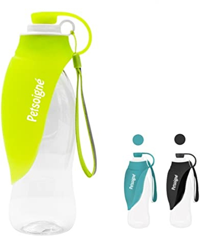Petsoigné Botella de Agua para Perros Portátil Botella para Perros de Silicona para Salir (Verde)