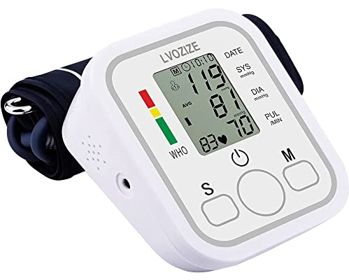 ‎Lvozize Misuratore Pressione da Braccio, 2*99 Letture Misuratore di Pressione Digitale con LCD Display, Pressione Misuratore Braccio con Polsino Regolabili, per Pressione Arteriosa e Battito Cardiaco