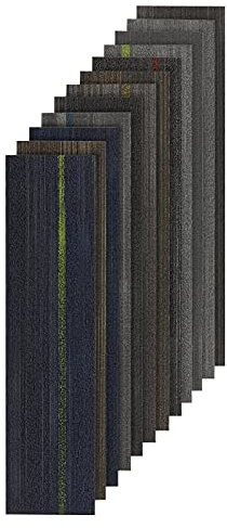 Floordirekt Teppichdielen - Teppichfliesen 25x100 cm - selbstliegend & robust, antistatisch - Fliesen Teppichboden Auslegware Teppich Fußbodenbelag für Haus & Büro (Aberdeen, Anthrazit 82023)