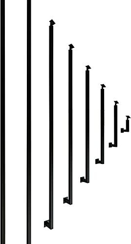 Handläufe für Treppen Treppengeländer - Komplettset. Schmiedeeisernes Wandhandlauf Loft-Rohrgeländer, Wandhalterungen, gerade Ausführung