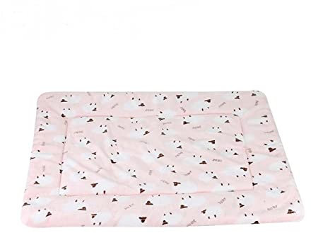 Hundematte Weiches Plüsch Katzendecke Bett Haustierunterlage für kleine mittelgroße Hunde Katzenkissen Bett Tragbar Waschbar Warmhaltend Schlafdecke-Rosa mit Schafen,XL 79x60cm