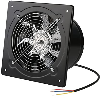 Nalle 8 inch Exhaust Fan 80W 500CFM Through-wall installation Ventilation Fan 110V Exhaust Smoke Fan Ventilation for Kitchen,Bathroom,laundry room,Toilets,Garage,Shopping Mall (Black