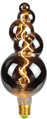 TIANFAN LED Birnen Vintage 4W Diammable 2000Kelvin Super Warm Big Globe LED Birne 220/240V Edison Schraube E27 Sockel Spezielle dekorative Glühbirne G125 (Rauch)