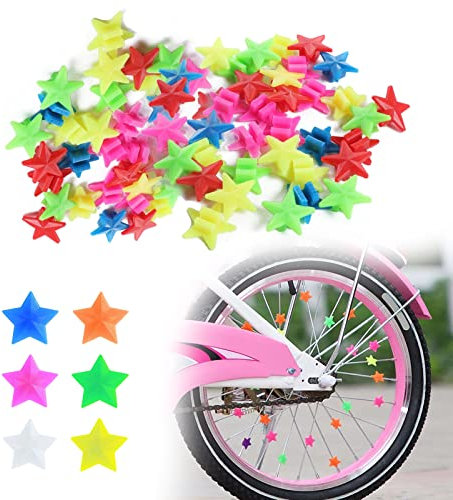 ZoeTekway 144 Stück Bunte Fahrradspeichenperlen Dekorationen, Kinderfahrrad Reflektierende Speichenklicker, Radspeichenperlen für Kinderfahrrad