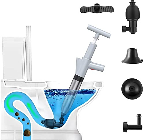 Sturalavandino Ad Aria Compressa, Pistone A Alta Pressione Draga, Drenatore Scarico Pulitore Pompa, per WC, Lavello, Pavimento, Lavabo può Essere Facilmente Cancellato Intasata,Bianca