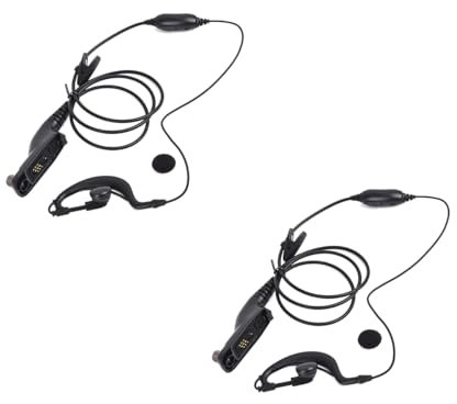 HYSHIKRA Walkie Talkie Security Earpiece Headset Compatible with Motorola DP3400 DP4400 DP4800 DGP4150 XiR-P8200 Radio G Shape Ear Piece with Mic and PTT (1 pack)