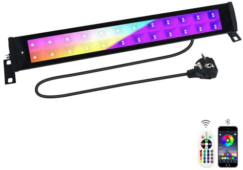 BOSITE Foco LED Colores Exterior 50W, Luz Negra UV, Barras de Luz RGB con Control Remoto, IP66 Impermeable, 16 Millones de Colores, Proyector LED RGB Exterior