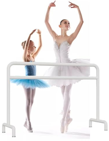 HamoM Ballettstange Mobile Metall-Ballett-Barre-Beinpresse, geeignet für Tanzübungen für Erwachsene und Kinder, Starke Tragfähigkeit (Color : White, Size : 1m/3.3FT)