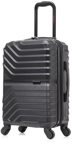 InUSA AURUM Hardside Luggage with Spinner Wheels | 20 in Durable Lightweight Carry on Suitcase for Travel | Zipper Clouser Suit Case with Gel Handles and Trolley | Black