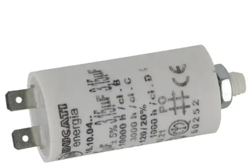 cyclingcolors Condensateur de démarrage universel 3,15µF 450V Ø25mm longueur 49mm fixation M8 2 cosses Permanent Moteur Appareils Electriques Ménagers Pompe Volet roulant Connecteur