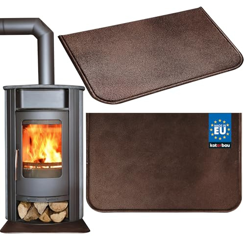 KOTARBAU - Placa de suelo para chimenea, 40 x 60 cm, acero recubierto por pulverización y cobre envejecido, protección del suelo para chimeneas