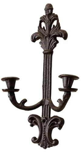 Kandelaber Kerzenständer Europäischer Retro-Gusseisen-Handwerkswandbehang, Nachahmung Von Rosteisen, Kerzenhalter, Kerzenlampe, Heimwanddekoration Kerzenhalter