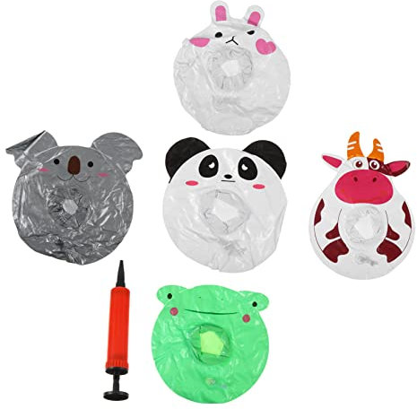 TOYANDONA 1juego Portavasos Inflables De Animales De Cartoon PVC para Fiestas La Playa o Piscina Flotadores para Bebidas De Agua y Cerveza Incluye Inflador