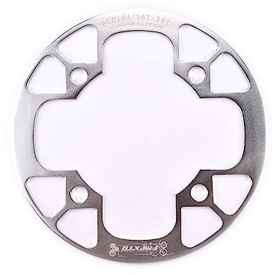 WANGZEYU Kettenblatt 104bcd MTB Fahrrad Kettenrad Schutzabdeckung Fahrrad Schutzplatte Schutz Fahrrad Kurbelgarnitur Vollschutzplatte FahrradkettenbläTter (Color : 36-38T Silver)