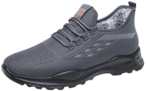 Laufen Herren-Schneestiefel Modische Sport-Baumwollstiefel im Winter Komfort warm flach Schuhe Herren 40 (Grau, 43 EU)