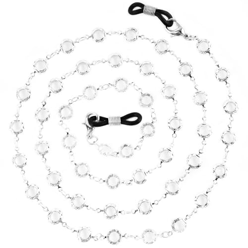 BILIONE Chaîne de lunettes avec perles de cristal pour femmes et filles