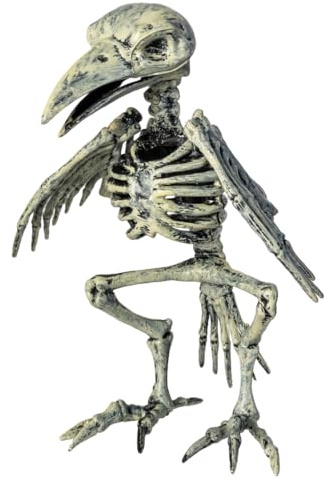 Horror-Shop Verrottetes Raben Skelett als Halloween Deko 20 cm