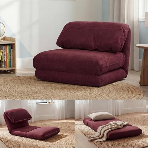 Mendler Schlafsessel HWC-E68 Stoff/Textil - Bordeaux | Schlafsofa, Funktionssessel, Klappsessel, Relaxsessel