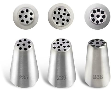 BRBASAP 3 Pcs Grass Piping Tips for Cake Decorating Seamless Icing Nozzles DIY Grass Piping Tip Set for Cupcakes Nozzle Tools for Creative Baking Designs