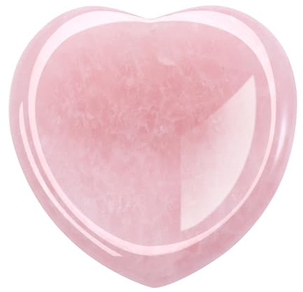 CrystalTears Rose Quartz Worry Stone for Anxiety Relief, Polished Pocket Heart Thumb Stone for Women Adults Stress Relief, Healing Crystals Gemstones for Meditation Reiki Crystal Gifts