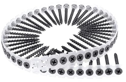 1000 Vis Cloison sèche/placo en Bande de 50 - autoperceuse acier phosphaté noir diamètre 3,5 mm - Longueur 25 mm - Diamètre 3,5 mm