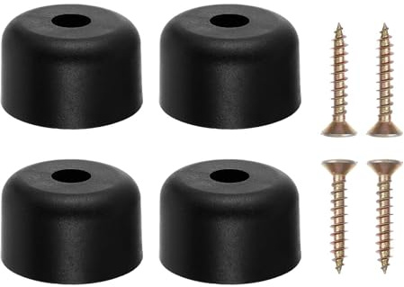 FdcLixuvol 4 Stück Möbelbeine Rund, Möbelfüße schwarz Ø 50 x H 30 mm Schrankfüsse Möbelgleiter Kunststoff Sofa Füße mit 4 Schrauben für Möbel, Schrank, Sofa, Stuhl, Tisch