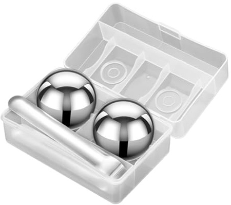 Zuasdvnk Glaçons en acier inoxydable | Pierres à whisky rondes réutilisables de 55 mm – Outils à vin pour bonbons, cuisine, boisson, vodka, fruits, café, petit ami, cocktails, bière, chocolat, vin