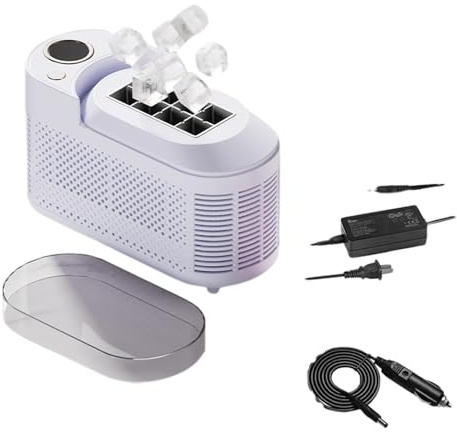 Chargeur de machine à glaçons miniature, petite machine à glaçons compacte pour les voyages en voiture, camping-car, ABS, petite machine à glaçons transparente portable