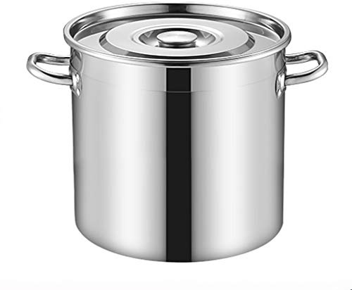 CAFIEDR Olla de Acero Inoxidable 304, Olla Honda Espesa con Tapa para Uso doméstico y Comercial, Apta para Todo Tipo de cocinas.(20L)