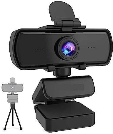 Webcam, Webcam for PC Full HD 1440p con microfono, treppiede, for laptop desktop USB, webcam for streaming live for videochiamate for conferenze, streaming live, registrazione