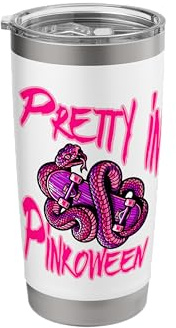 Pretty in Pinkoween Snake Skateboard Gothic Bold Style Stainless Steel Insulated Tumbler