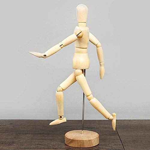 ERYUE Künstlerische Zeichenpuppe aus Holz Zum Skizzieren und Malen. 13 Cm Flexible Schaufensterpuppe mit Sockel für Künstler und Profis (Ungefähr 13 cm)