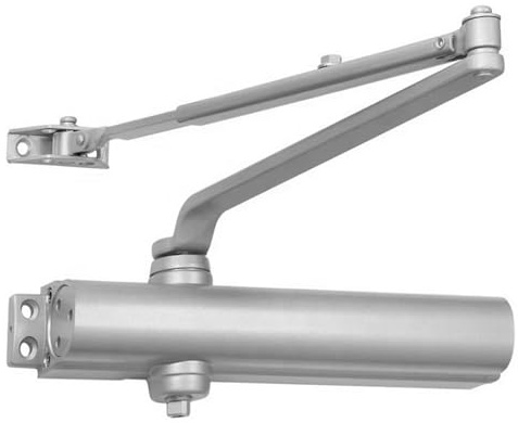 Chiudiporta con fermo automatico regolabile D8016T con braccio di arresto for impieghi gravosi for porte da 20-150 kg(Aluminum Alloy)