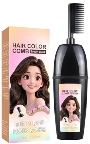 3-in-1 Comb Portable Hair Dye Brush with Integrated Brush Head, Instant Hair Root Touch-Up Stick, Hair Colour Stick for Women Men Party Wedding Meeting Outdoor Travel Social