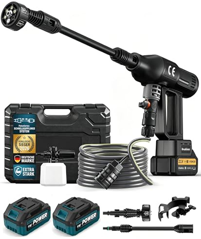 Idropulitrice a Batteria 120 Bar Max, Brushless 1500W, 2x Batterie 4,0Ah