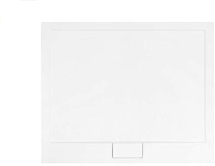 VBChome Duschwanne Duschtasse SUPERFLACH Rechteck 100x80 cm weiß glatt + Ablaufgarnitur McAlpine fi 50 Bad SET Abdeckplatte Sanitär-Acryl