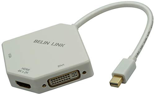 Adattatore da Thunderbolt a HDMI 4K per HDMI DVI VGA, adattatore da mini DisplayPort a HDMI 4K 3 in 1, mini DP a HDMI con connettore placcato oro, compatibile con MacBook Pro, Mac Book Air Surface