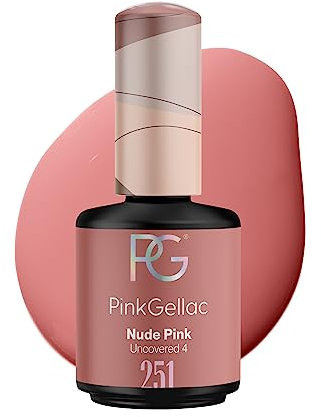 Pink Gellac UV Gel Nagellack - 251 Nude Pink 15 ml - Lang Anhaltend UV Nagellack Rosa - Gel UV für 14 Tage Nägel in Salonqualität - Made in Holland