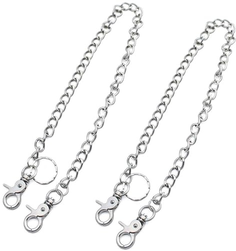 2 Pack 54cm Jeans Pants Chain Trousers Pocket Chain Wallet with Key Ring