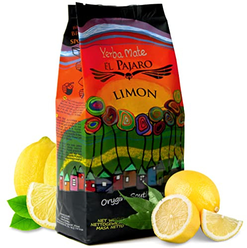 Yerba Mate Tee El Pajaro Limon 400g | Paraguayisch mate-tee mit Zitronenschalen und Passionsfrucht | Natürliche energie | Yerba mate-tee ohne künstliche Zusätze | Yerba mate tee loose leaf 0,4 kg