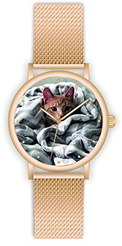 memories Uhr mit Foto Fotouhr personalisierte Uhr Damenuhr Ø40mm Rotgold Made in Germany