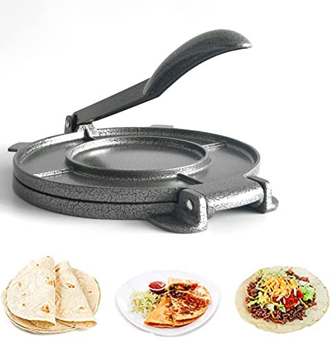 Prensa de Tortilla de Maíz,Máquina de Tortilla de Aleación de Aluminio,Suministros de Cocina para Máquina de Tortilla Gris,Adecuada para Hacer Tortillas,Galletas,Carnes a la Parrilla,Tartas,Emp