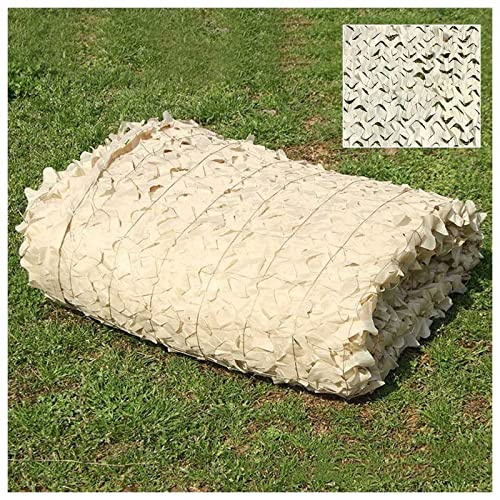 Da0pxer Red De Camuflaje Protección Solar Beige, Malla De Sombra Caza Exterior Reforzada, para Militares, Camping, Decoración De Jardín, 3x4m (9.8 13ft)