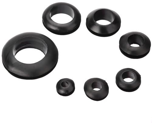 KafTon Open Rubber Wiring Grommets Black Back Box Cable Wiring Grommets 6mm to 50mm (5, 25mm)