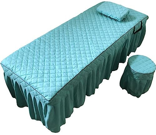 Highdi Bezug für Massageliege mit Loch, Waschbare Beauty Bettbezug Elastisches Massagetische Bezug Weiches Atmungsaktiv Massagebett für Spas, Salons und Therapeuten (60x180,Grün)
