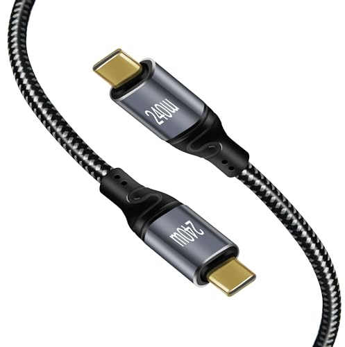 Cable USB C a USB C Carga Rapida 240W 2M, 140W 100W Cable USB Tipo C 48V 5A PD3.1 Cable USB C a USB C de Datos Compatible con iPhone 15, Gaming Laptop, MacBook, Chromebook, Surface Pro, Smartphone