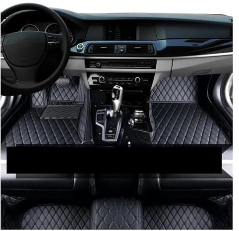 Fußmatten Auto Auto Fußmatten Für Toyota Für Yaris Hybrid 2021-2023 5 Sitzer Leder Auto Teppich Boden Matte Auto Zubehör Automatten (Farbe : Schwarz Schwarz)