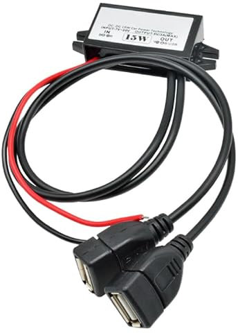 Heemol 12V auf USB,12V auf 5V USB-Adapter,Buck-Konverter-Modul 3A 15W DC auf DC Auto-Stromwandler Adapter (Dual USB)